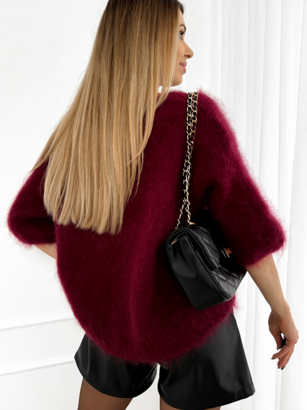 Sweter z kid moheru premium bordo CLOUD 4