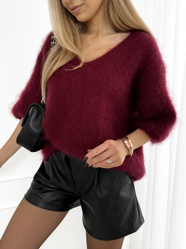 Sweter z kid moheru premium bordo CLOUD 6