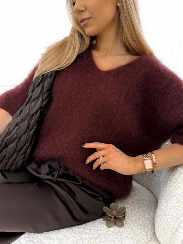 Sweter z kid moheru premium wino CLOUD