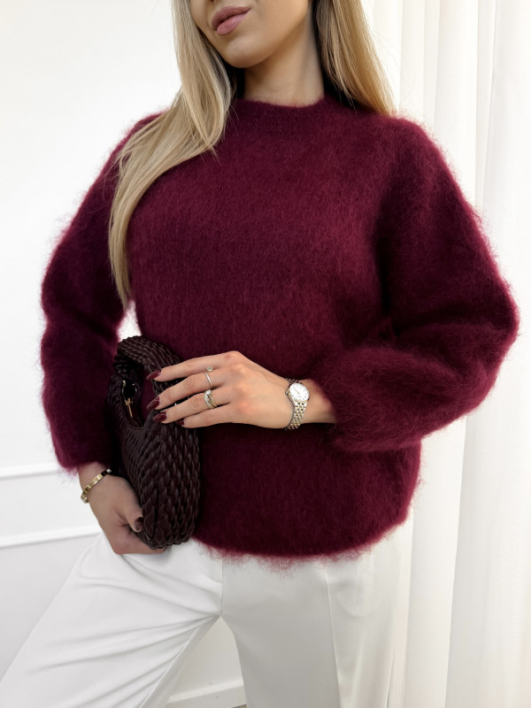 Sweter kid moher długi rękaw bordo COCOON 5