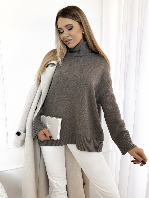 Golf wełniany taupe MOSS 5