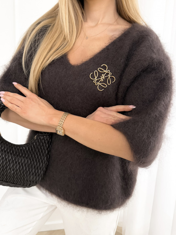 Sweter z kid moheru premium gorzka czekolada CLOUD 4