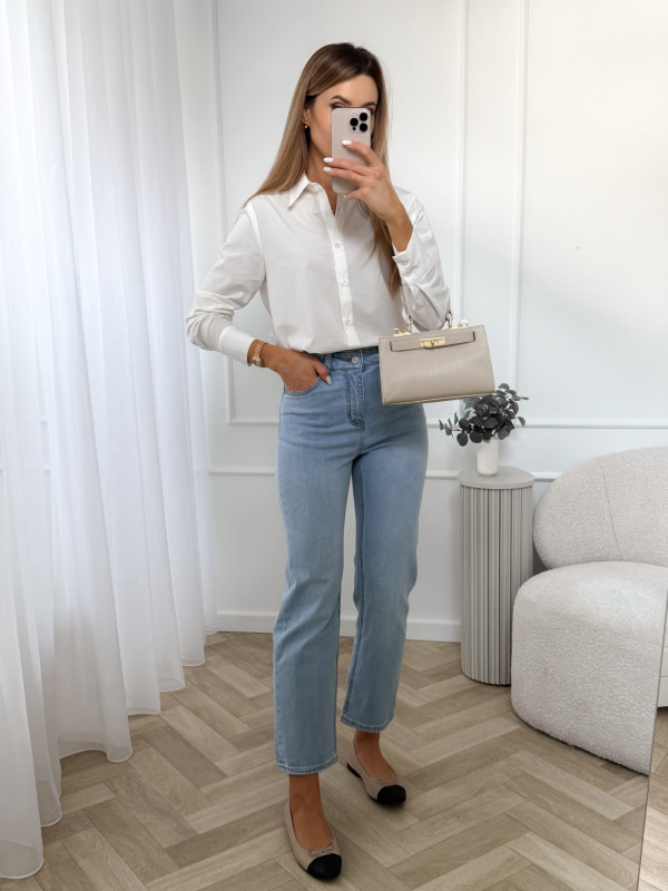 Spodnie jeansowe rozszerzane light blue CELINE