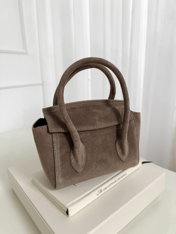 Torebka 100% skóra naturalna zamsz mocha ELINE mini