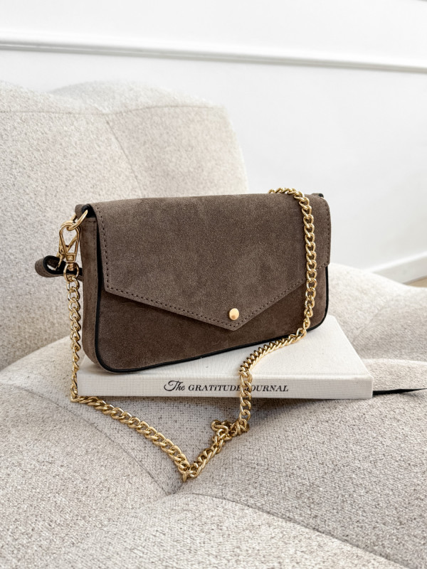 Torebka 100% skóra zamszowa ELIVON MINI taupe 1