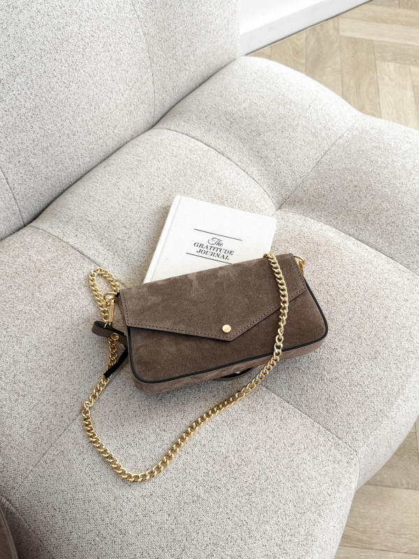 Torebka 100% skóra zamszowa ELIVON MINI taupe 2