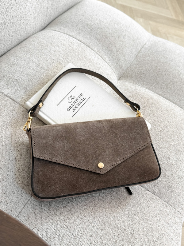 Torebka 100% skóra zamszowa ELIVON MINI taupe 3