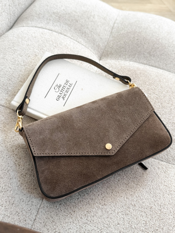 Torebka 100% skóra zamszowa ELIVON MINI taupe 4