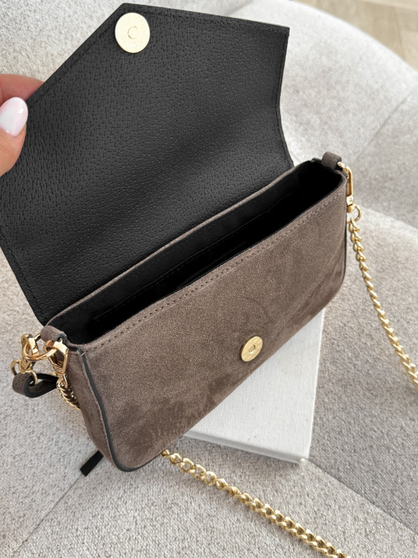 Torebka 100% skóra zamszowa ELIVON MINI taupe 5