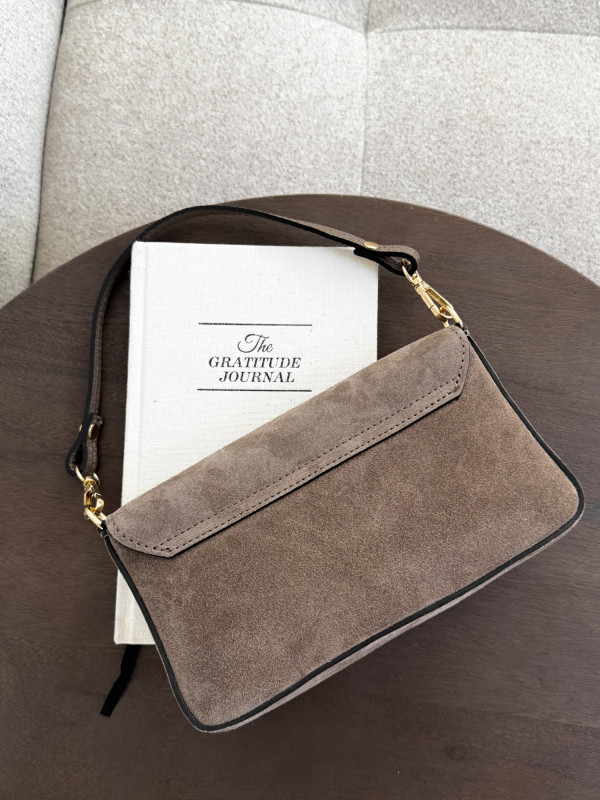 Torebka 100% skóra zamszowa ELIVON MINI taupe 6