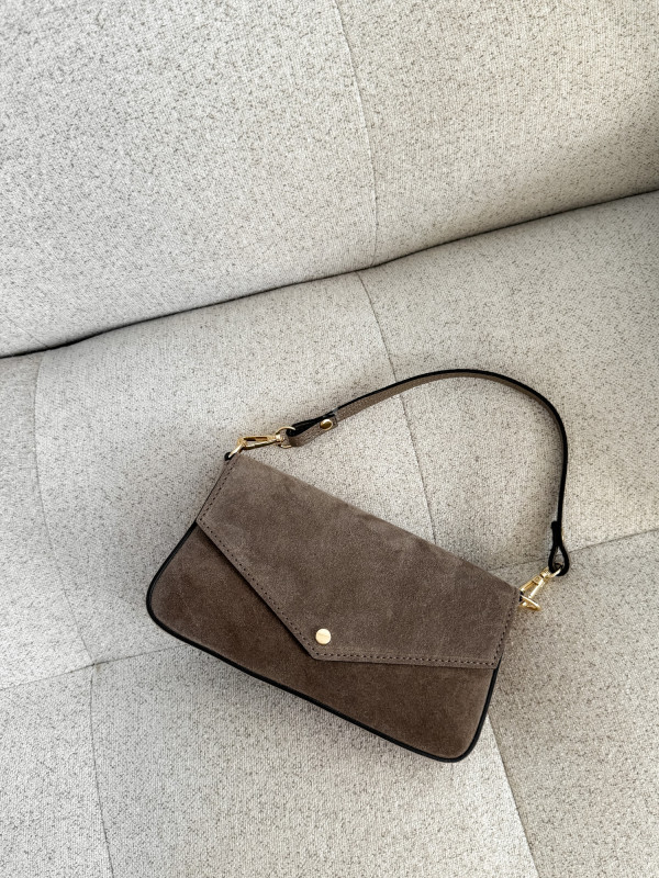 Torebka 100% skóra zamszowa ELIVON MINI taupe 8