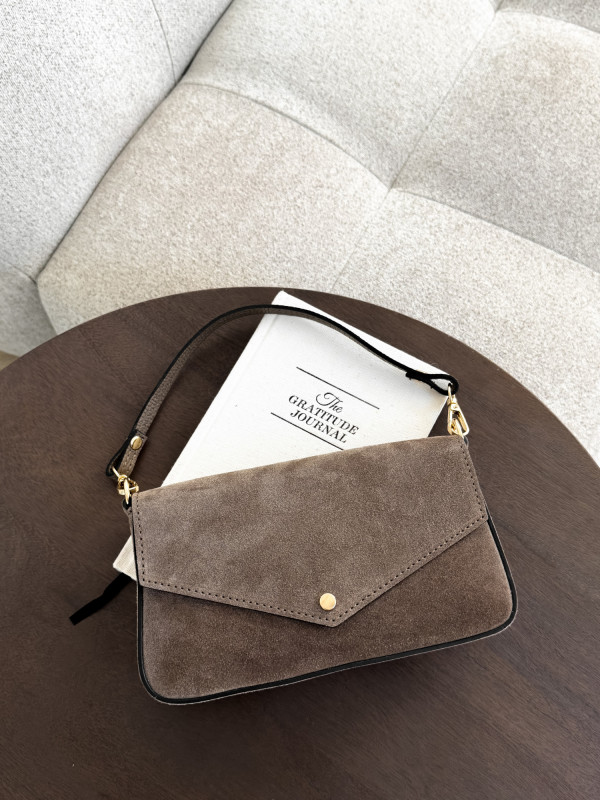 Torebka 100% skóra zamszowa ELIVON MINI taupe 9