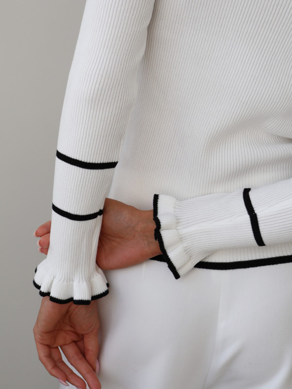 Sweter polo 100% wiskoza biały PIANO 11