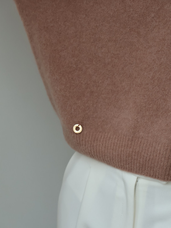 Sweter z baby alpaką i wełną merino CLARESE blush taupe 13