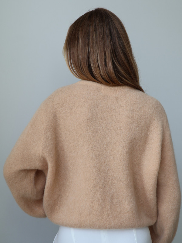 Sweter z baby alpaką i wełną merino CLARESE miodowy 12
