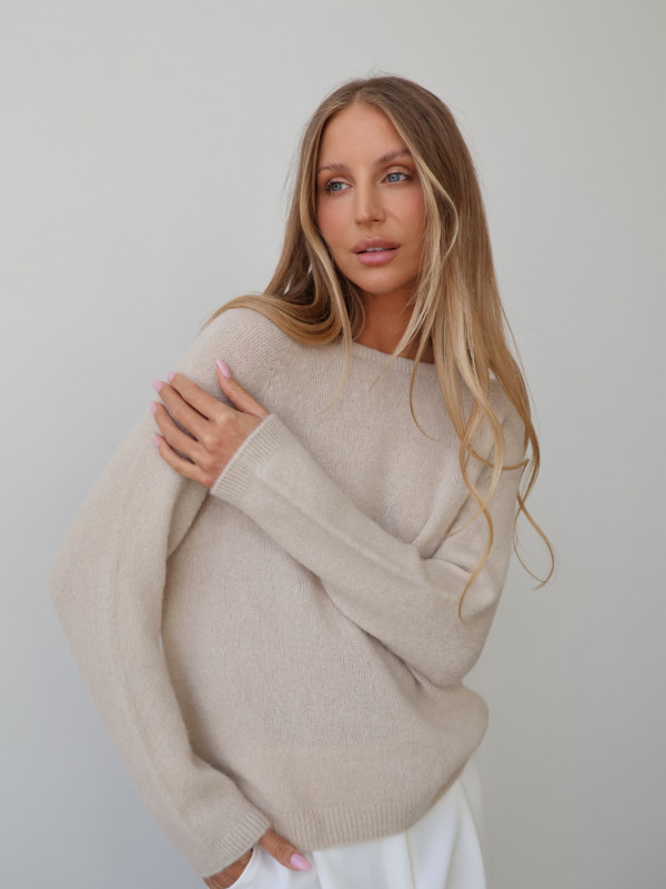 Sweter z baby alpaką beż AROSA