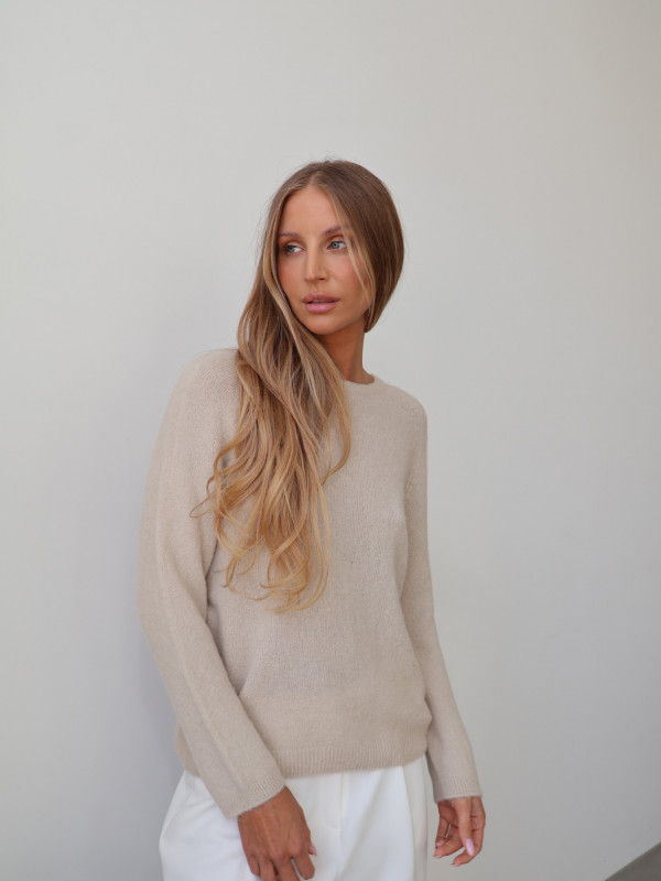 Sweter z baby alpaką beż AROSA 11