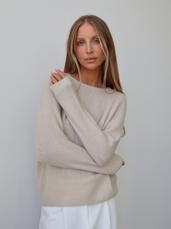 Sweter z baby alpaką beż AROSA 12
