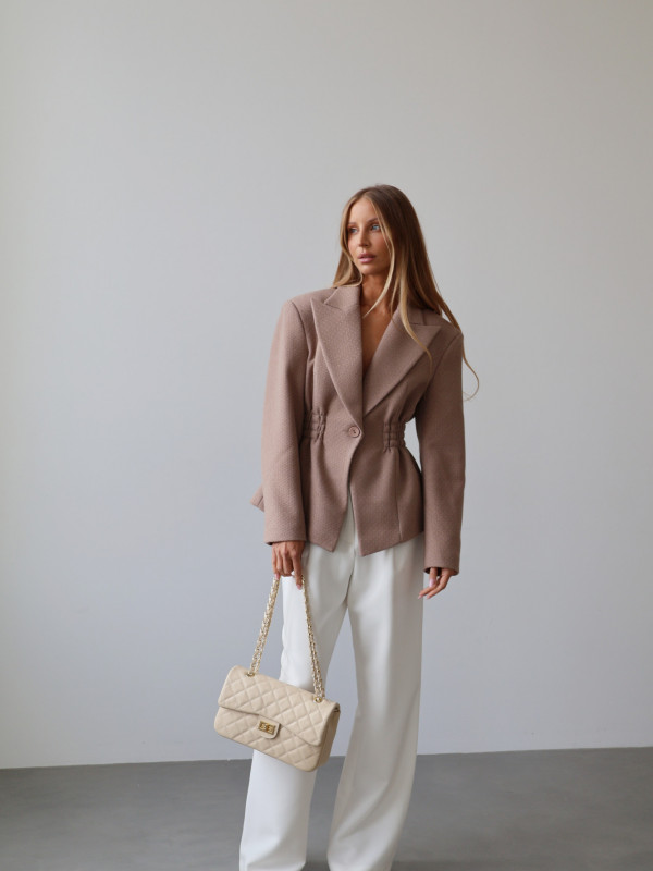 Marynarka ze ściągaczem ROYAL taupe 38