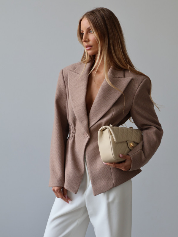 Marynarka ze ściągaczem ROYAL taupe 35