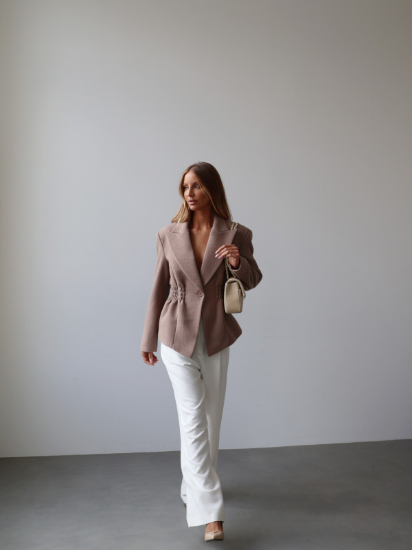 Marynarka ze ściągaczem ROYAL taupe 40