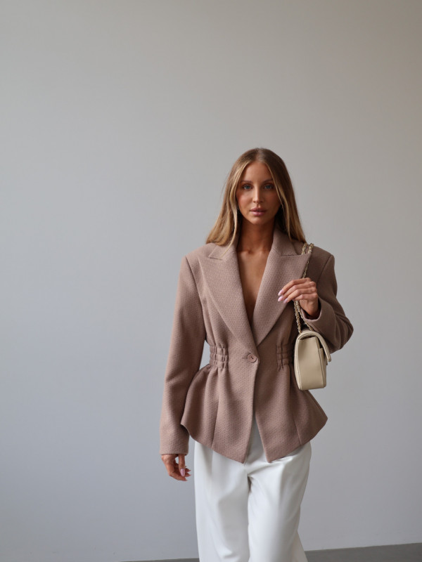 Marynarka ze ściągaczem ROYAL taupe 44