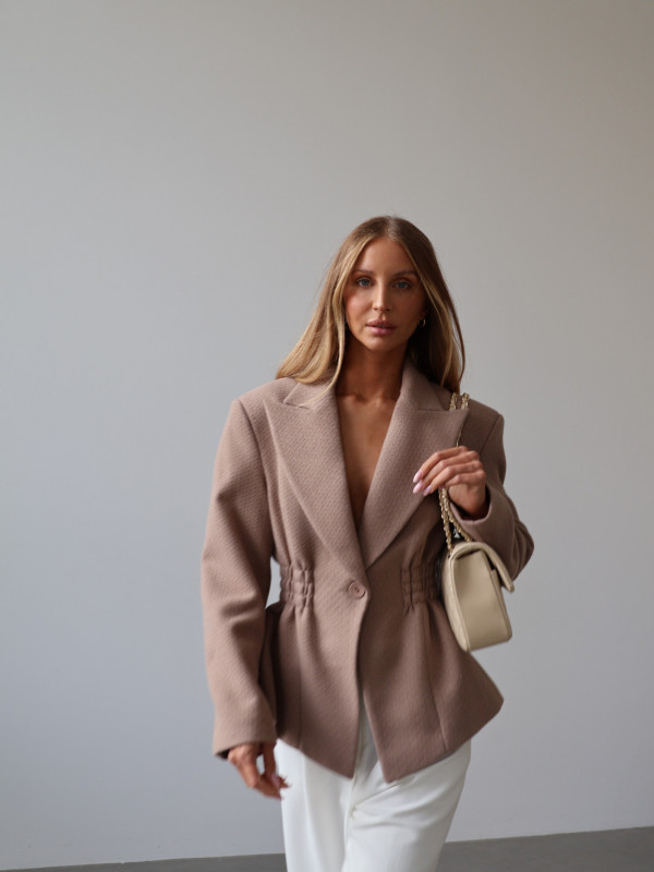 Marynarka ze ściągaczem ROYAL taupe 45