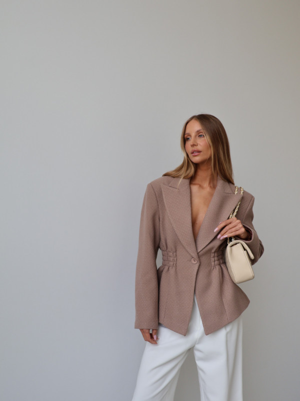 Marynarka ze ściągaczem ROYAL taupe 3