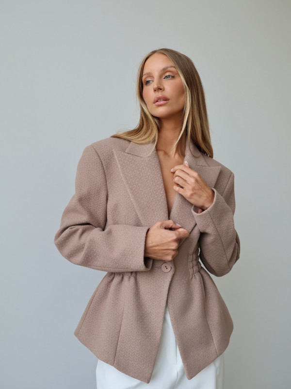 Marynarka ze ściągaczem ROYAL taupe 6