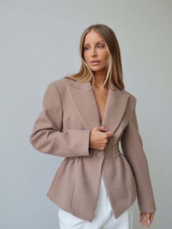 Marynarka ze ściągaczem ROYAL taupe 7