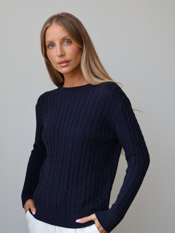 Sweter 100% bawełna navy OXFORD