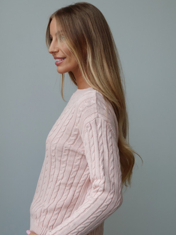 Sweter 100% bawełna pudrowy róż OXFORD 3