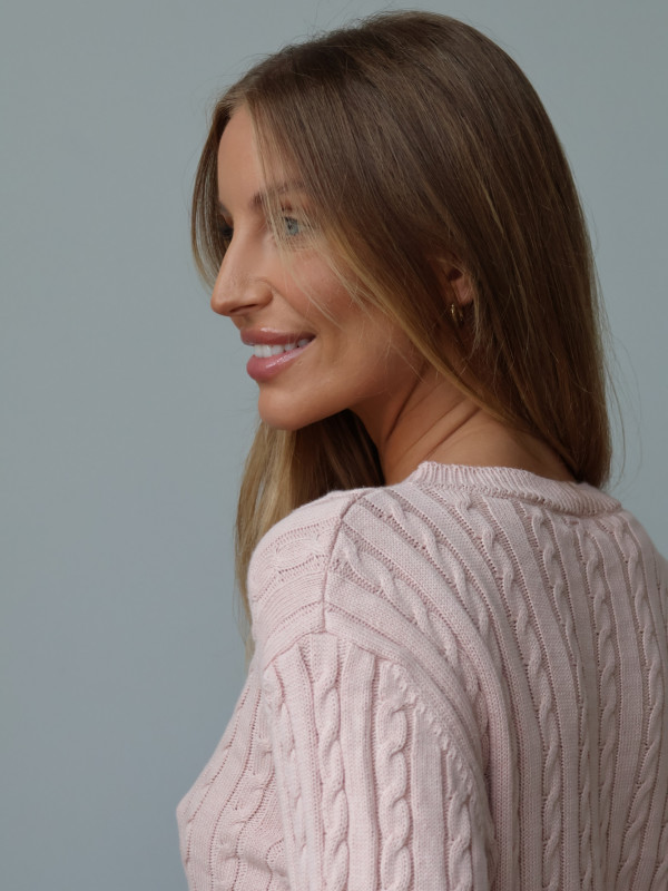 Sweter 100% bawełna pudrowy róż OXFORD 6
