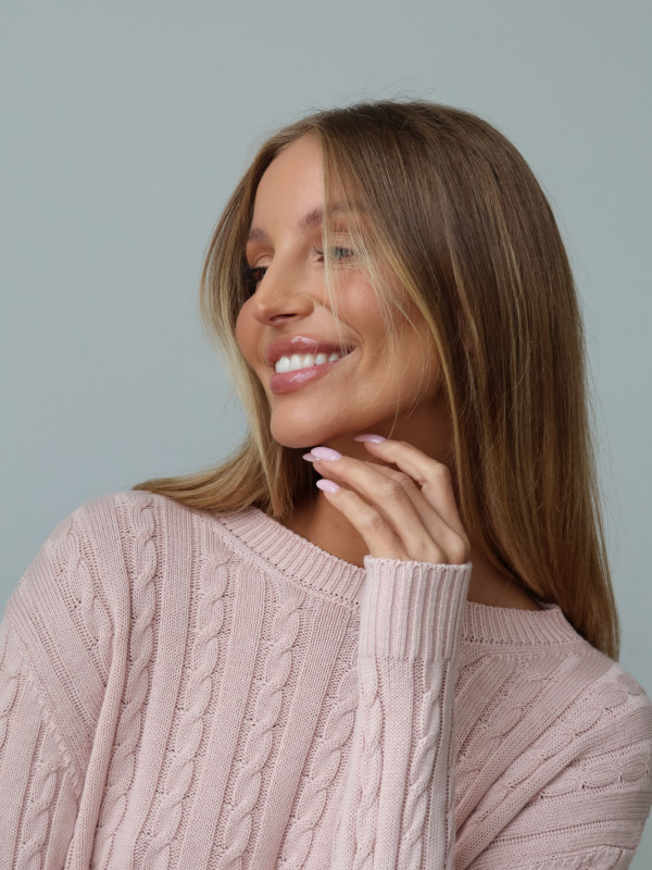 Sweter 100% bawełna pudrowy róż OXFORD 11