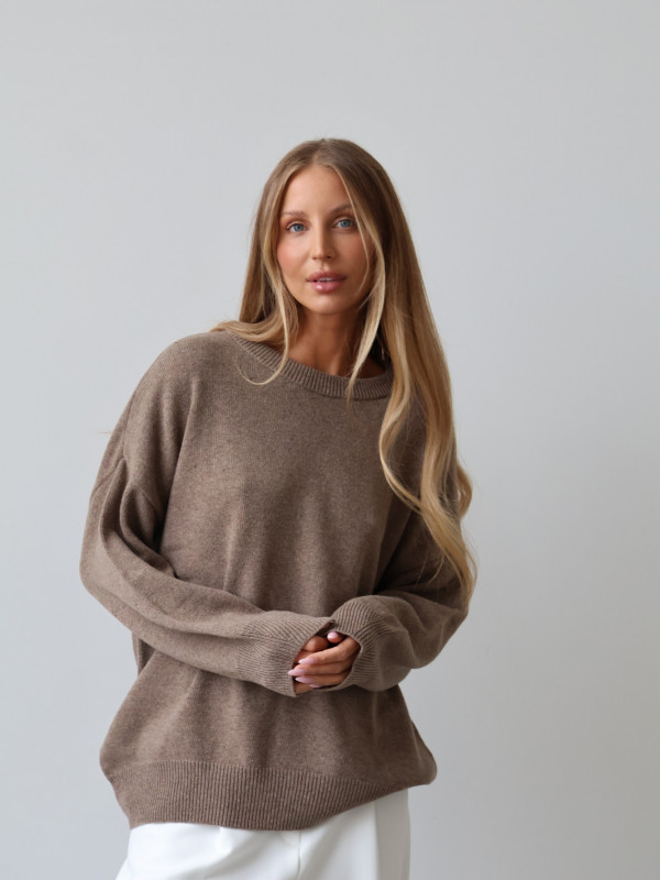 Sweter wełniany LANA fango 13