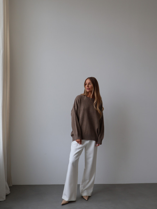 Sweter wełniany LANA fango 23