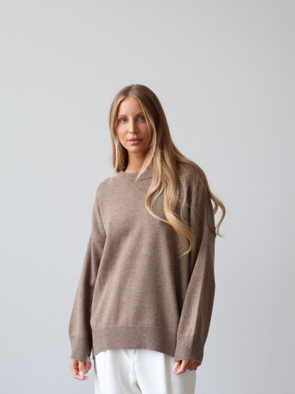 Sweter wełniany LANA fango 21