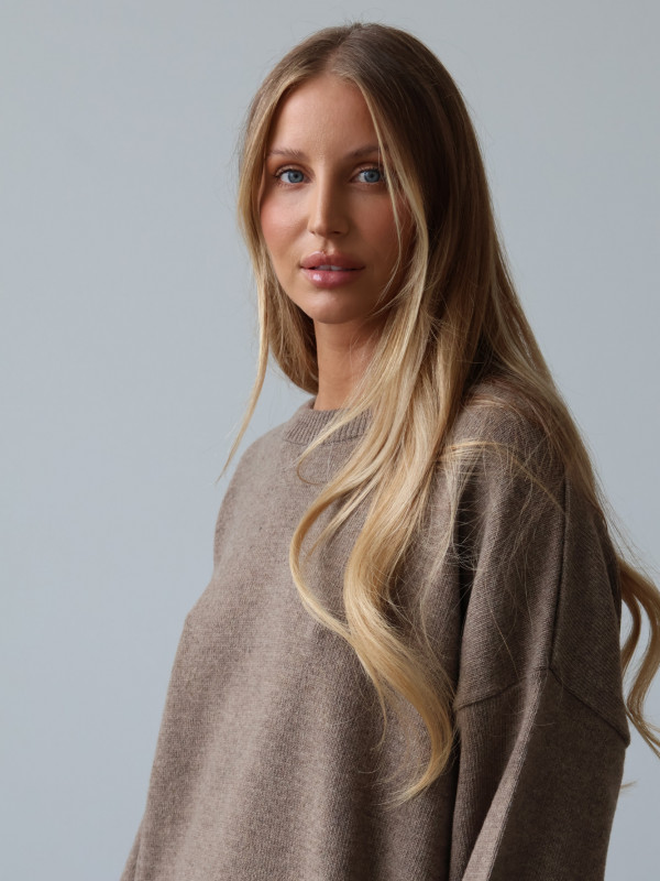 Sweter wełniany LANA fango 20