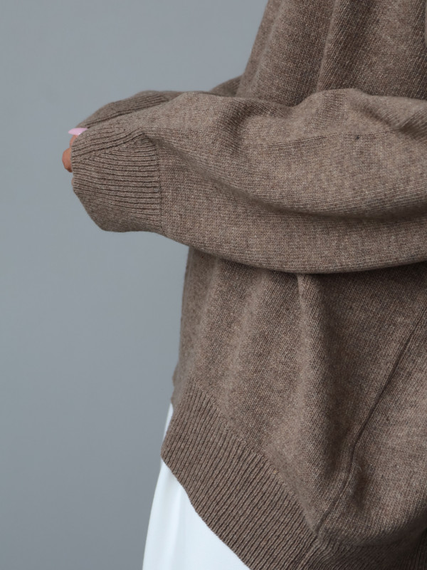 Sweter wełniany LANA fango 19