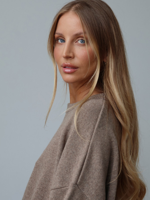 Sweter wełniany LANA fango 18