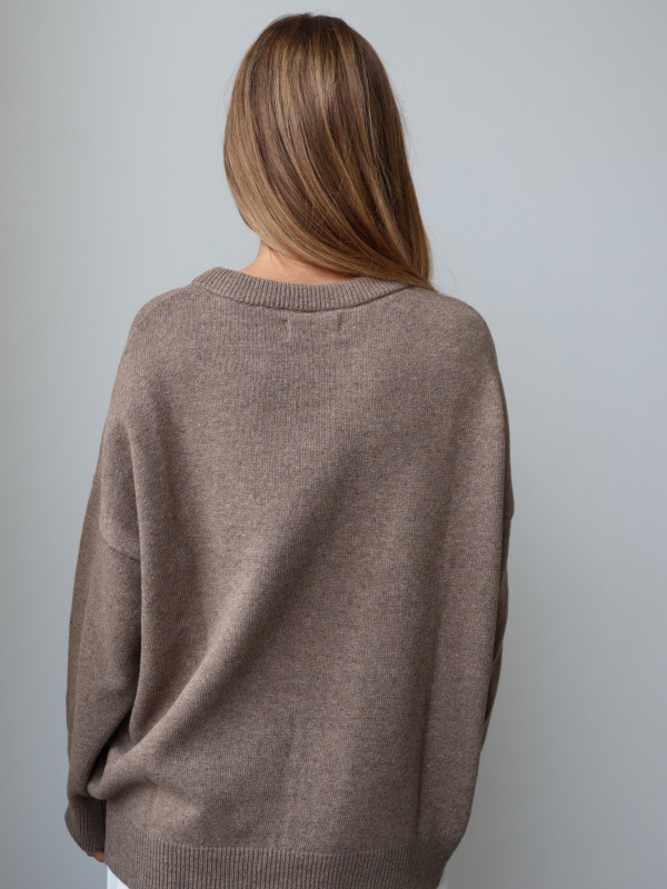 Sweter wełniany LANA fango 16