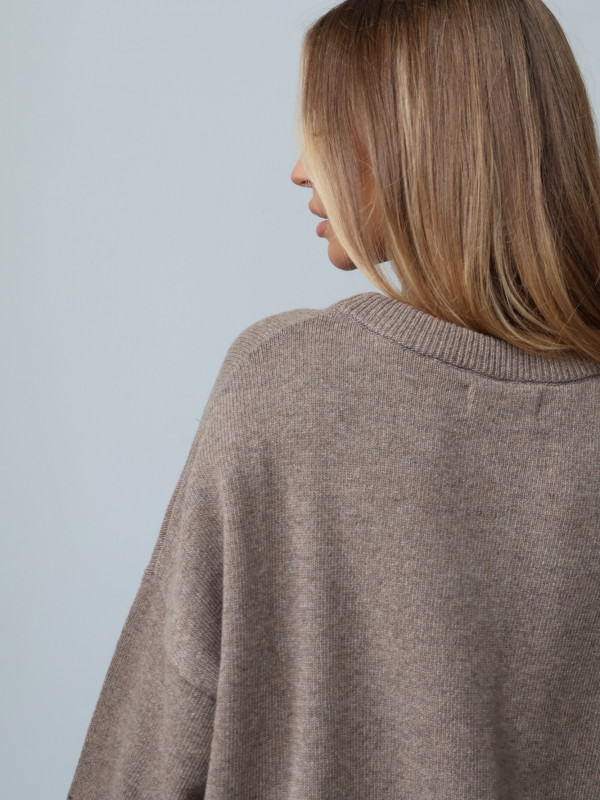 Sweter wełniany LANA fango 14