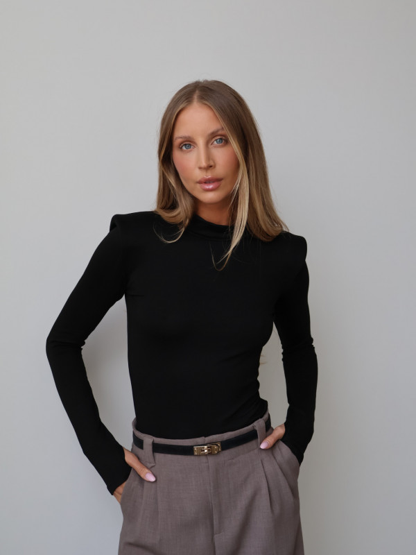 Golf z poduszkami 100% wiskoza AMELINE czarny 7