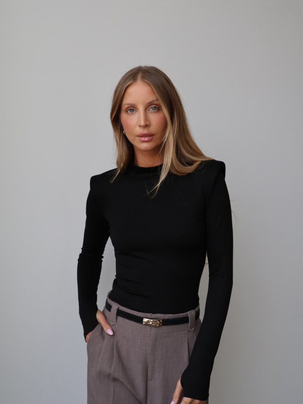 Golf z poduszkami 100% wiskoza AMELINE czarny 8