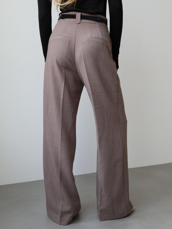 Spodnie z wysokim stanem rozszerzane norkowe ARLES 17