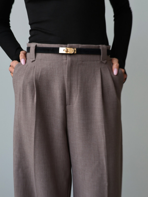 Spodnie z wysokim stanem rozszerzane norkowe ARLES 15