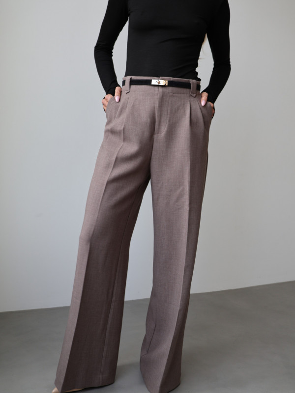 Spodnie z wysokim stanem rozszerzane norkowe ARLES 14