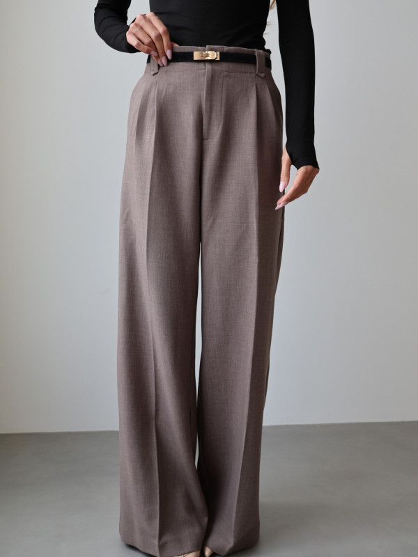 Spodnie z wysokim stanem rozszerzane norkowe ARLES 11