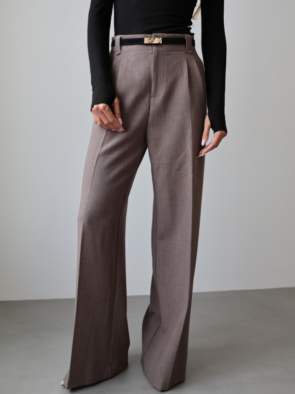 Spodnie z wysokim stanem rozszerzane norkowe ARLES 9