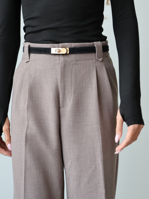 Spodnie z wysokim stanem rozszerzane norkowe ARLES 8